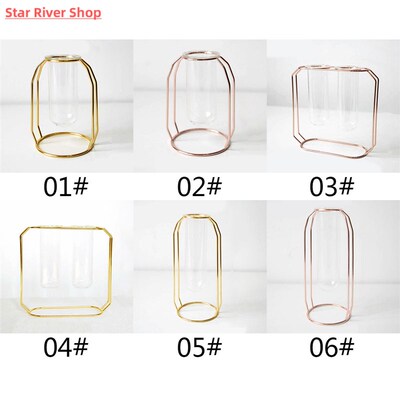 Nordic Creative Vase Home Decor Golden Glass Vase Hydroponic