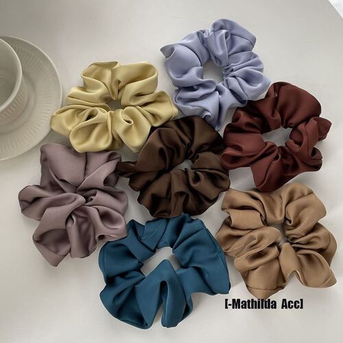 1 Pcs Satin Silk Solid Color Hair Ties Scrunchie Elastic