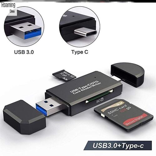 USB 3.0 OTG Micro USB Type C SD Memory Card Reader读卡器
