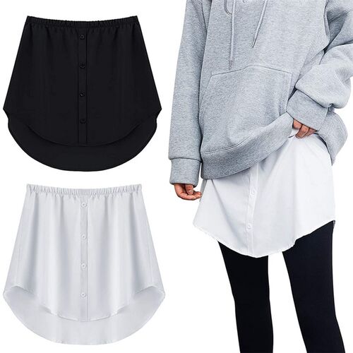 Adjustable Fake Lower Sweep Shirt Skirt Elastic Detachable U