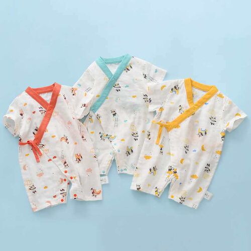 Babys Jumpsuit Cotton Short-sleeved Slant-breasted Harper B