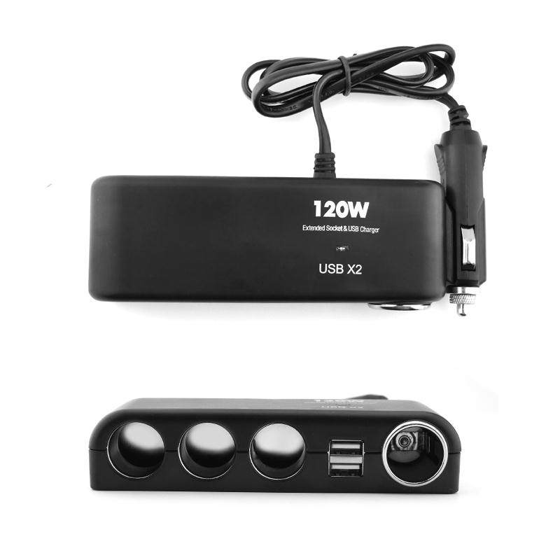 点烟器一拖四汽车充电器一分三车载多功能带USB插头母座可点烟