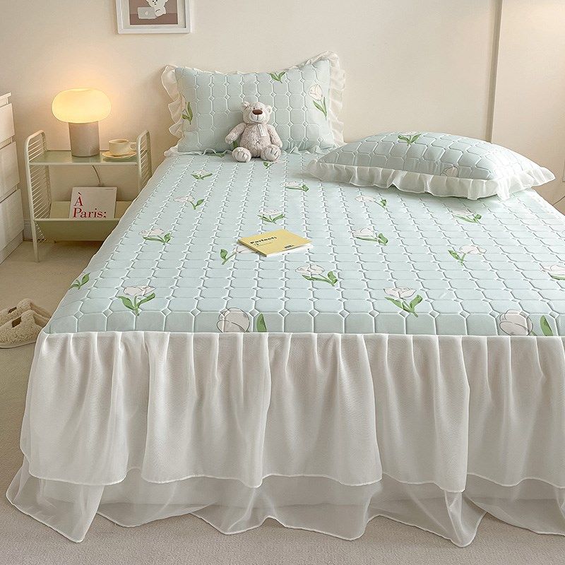 夏季类仙女风冰丝乳胶凉席三件夏凉被四件层纱床裙可机洗,床上用品,乳胶席,淘宝优惠券,粉丝福利购,淘宝优惠卷