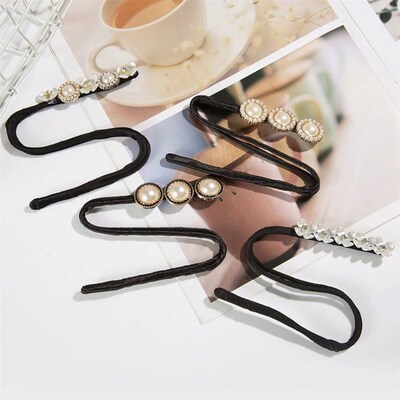 Women Easy Hair Bun Maker Floral Crystal Donut Updo Hair  Di