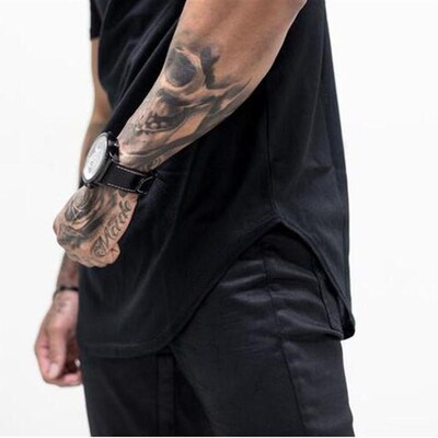 Three-Segment Stitching Cotton Stitching Mesh Mens Fitness