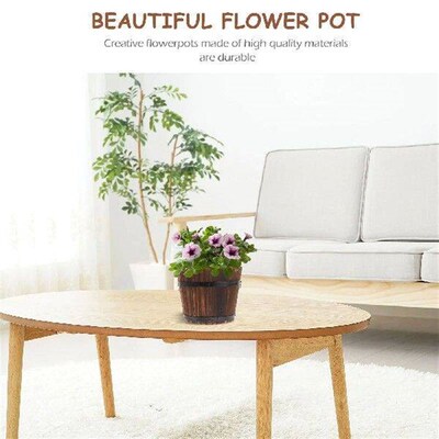 2Pcs Wooden Flower Pot Durable Eco Friendly Planter