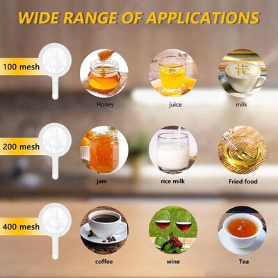 100/200/400 Mesh Strainer Spoon Hand-held Soya Milk Wine Mil