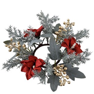 Christmas Candlestick Wreath Flowers Garland Candle Ring