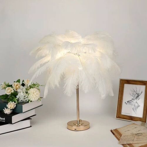2023 New Touch Control Table Feather Lamp For Wedding Bedroo