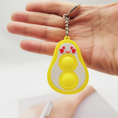 Cute Pops Bubble Its Avocado Fidget Toy Simple Dimple Keycha