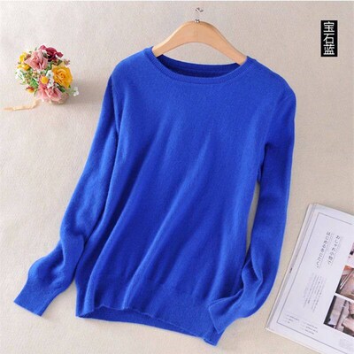 Super Soft Cashmere Cotton Blended Classic O-Neck Knitted