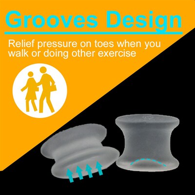 2Pcs Soft Transparent Silicone Toe Separator Hallux Valgus B