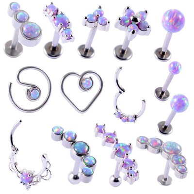 PC Opal Cluster Ear Tragus Helix Cartilage Piercing