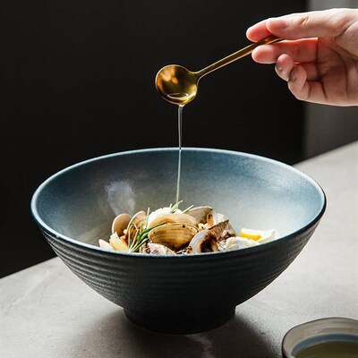 Ramen Bowl Ceramic Single Noodle Bowl Household Salad Bowl1n