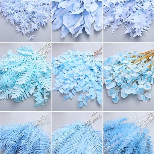 蓝色多支仿真花婚庆绢花婚礼现场布置装饰花结婚花假花花材塑料花