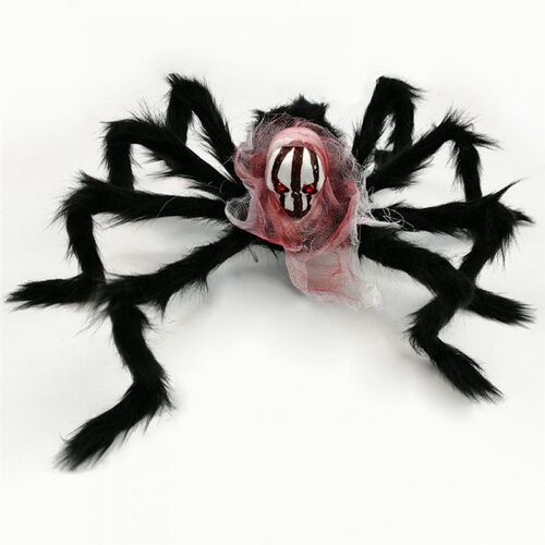 Molezu Halloween Simulation Ghost Head Plush Spider