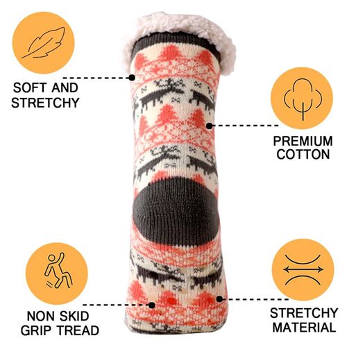 Christmas Fuzzy Fluffy Socks Women Winter Plush Soft Floor F