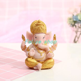 Buddha Statue Elephant Gold Sculptures Ganesha God Gane Lord