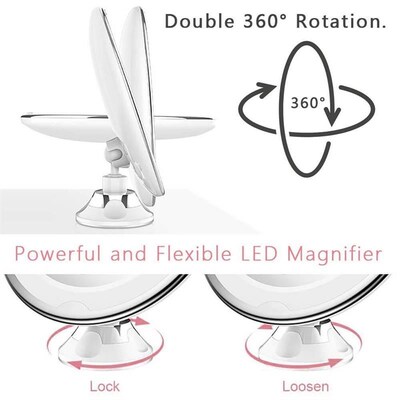 10X Magnifying LED Light Makeup Mirror Lamp Magnifier Batter