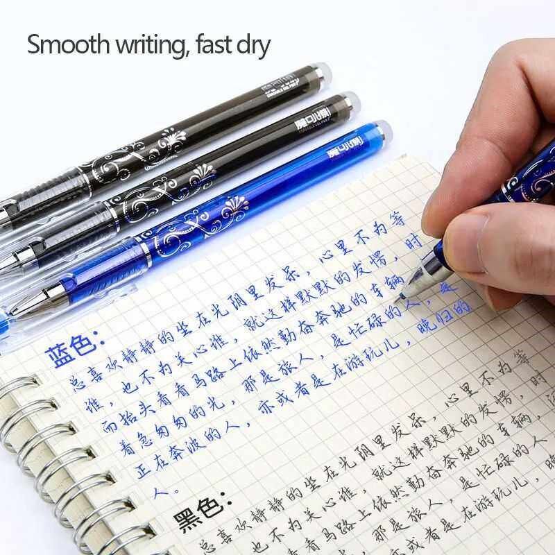 Black Blue Red Erasable Gel Pens Set Refill 0.5mm Ballpoint