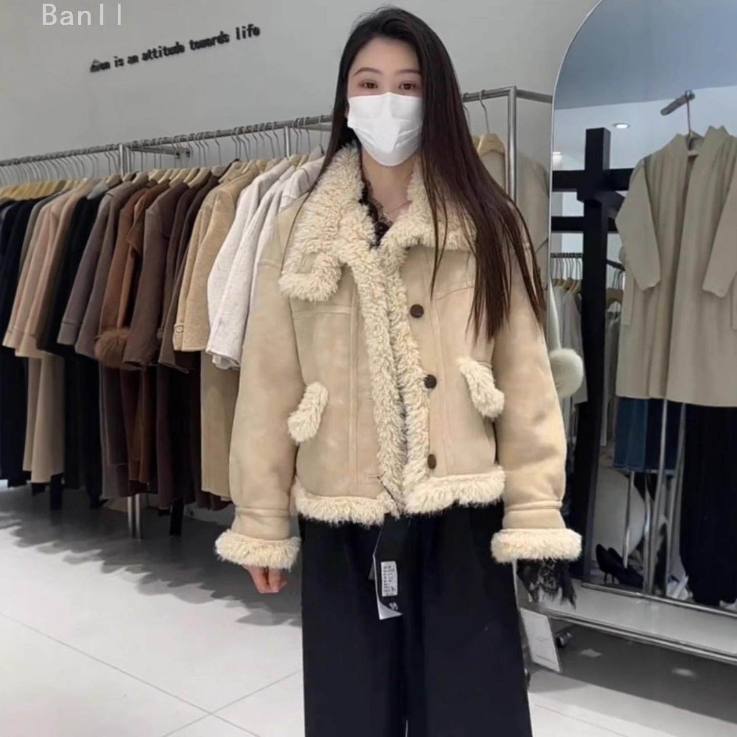 短款皮毛一体羊羔毛外套女2025冬新款小个子高级感加厚麂皮绒上衣,女装/女士精品,短外套,淘宝优惠券,粉丝福利购,淘宝优惠卷