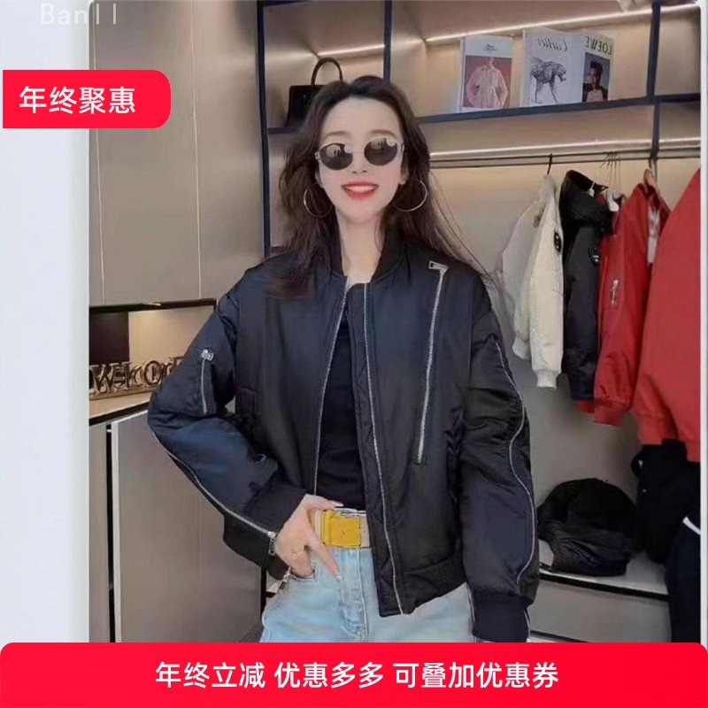 夹棉棒球服外套女短款2025春秋新款爆款小个子二棉女装飞行员夹克,女装/女士精品,短外套,淘宝优惠券,粉丝福利购,淘宝优惠卷
