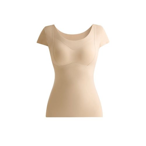 一体塑身加绒保暖背心女