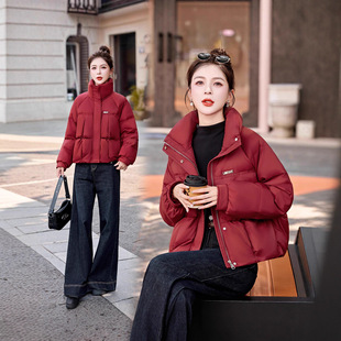 小个子保暖羽绒衣外套短款羽绒服加厚面包冬季立领安哥拉小香风潮