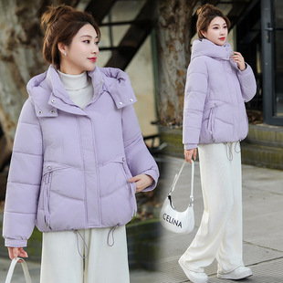 保暖连帽防风棉袄宽松加厚时尚 棉服女冬季 外套纯色 短款 2025新款