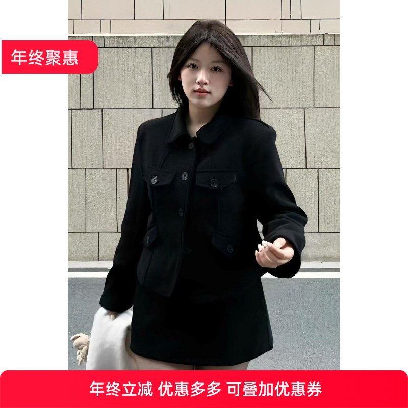 大码女装小香风加绒西装外套女秋冬胖MM显瘦遮肉半身裙套装短裙子
