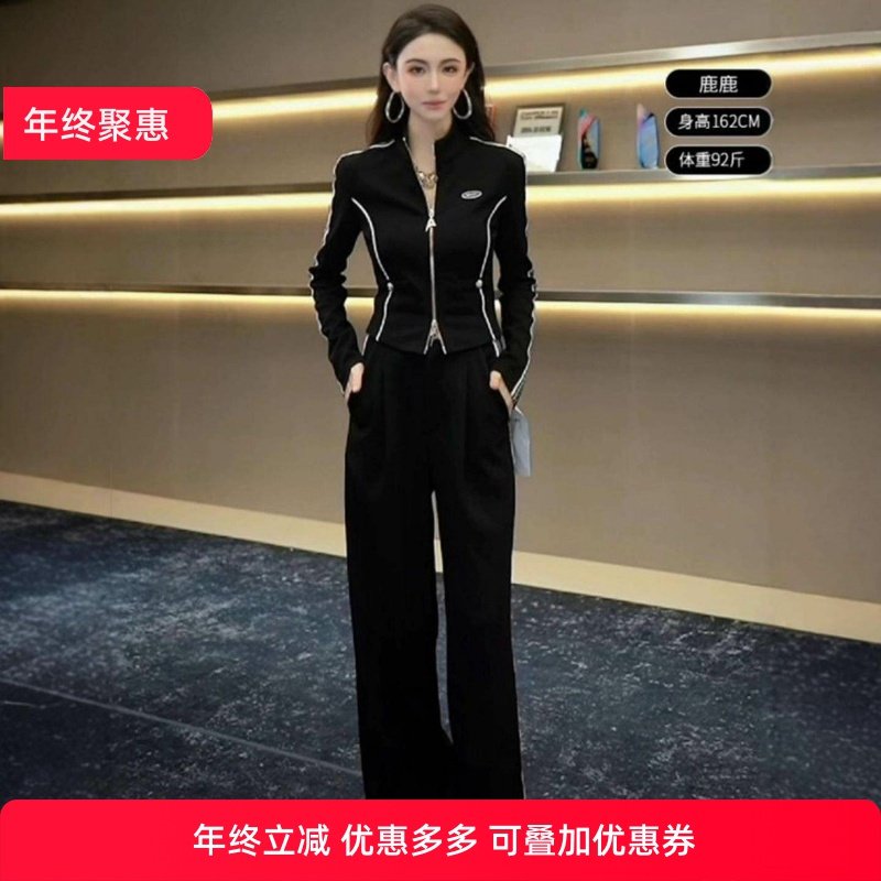 休闲运动套装女秋冬2025新款流行韩版显瘦高级感卫衣阔腿裤两件套,女装/女士精品,时尚套装,淘宝优惠券,粉丝福利购,淘宝优惠卷