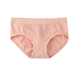 3D蜂巢蜂窝缝痕女士中腰纯棉裆舒适透气提臀裤 女 内裤