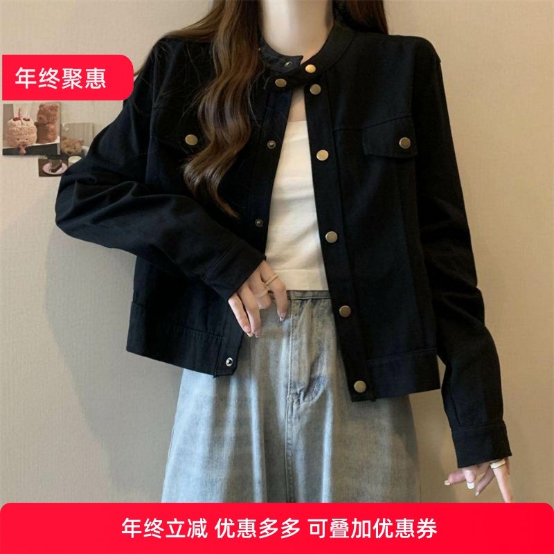 大码女装长袖立领咖色外套女秋季新款胖mm显瘦宽松短款复古夹克潮,女装/女士精品,常规大码外套,淘宝优惠券,粉丝福利购,淘宝优惠卷