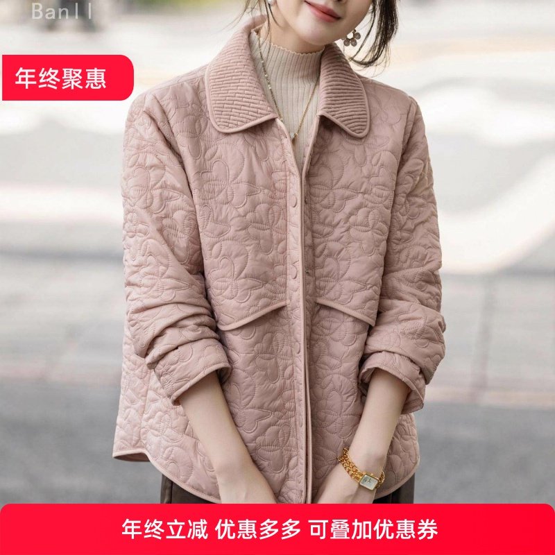 女士小棉袄2025新款秋冬短款时尚洋气妈妈小香风轻薄夹棉棉服外套,女装/女士精品,短外套,淘宝优惠券,粉丝福利购,淘宝优惠卷