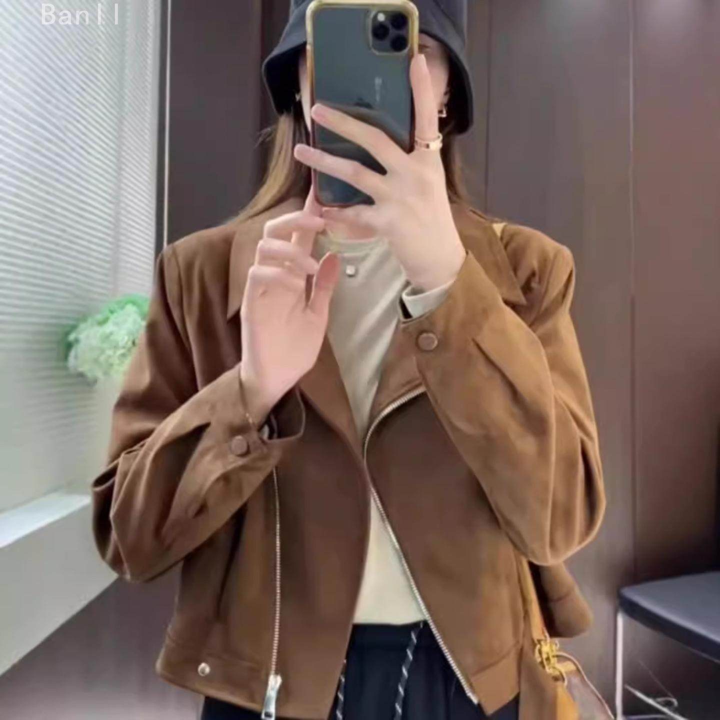 2025春秋款短款麓皮绒宽松外套女新款时尚休闲显瘦小个子夹克上衣,女装/女士精品,短外套,淘宝优惠券,粉丝福利购,淘宝优惠卷