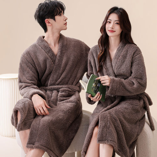 秋冬珊瑚绒情侣加厚睡袍
