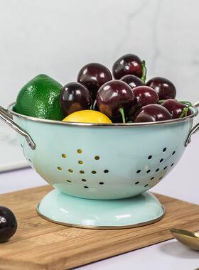 粉北欧风奶BTM白色颜小号大双号沥水耳碗果盆水果水盘水果篮防锈