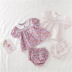 Baby Girls Clothes Set 2023 New Flower T-shirt+PP Shorts Sum