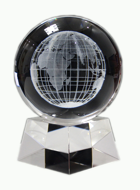 水晶球3D内雕地球仪创意家居摆件毕业季教师节送老师可以定制礼品