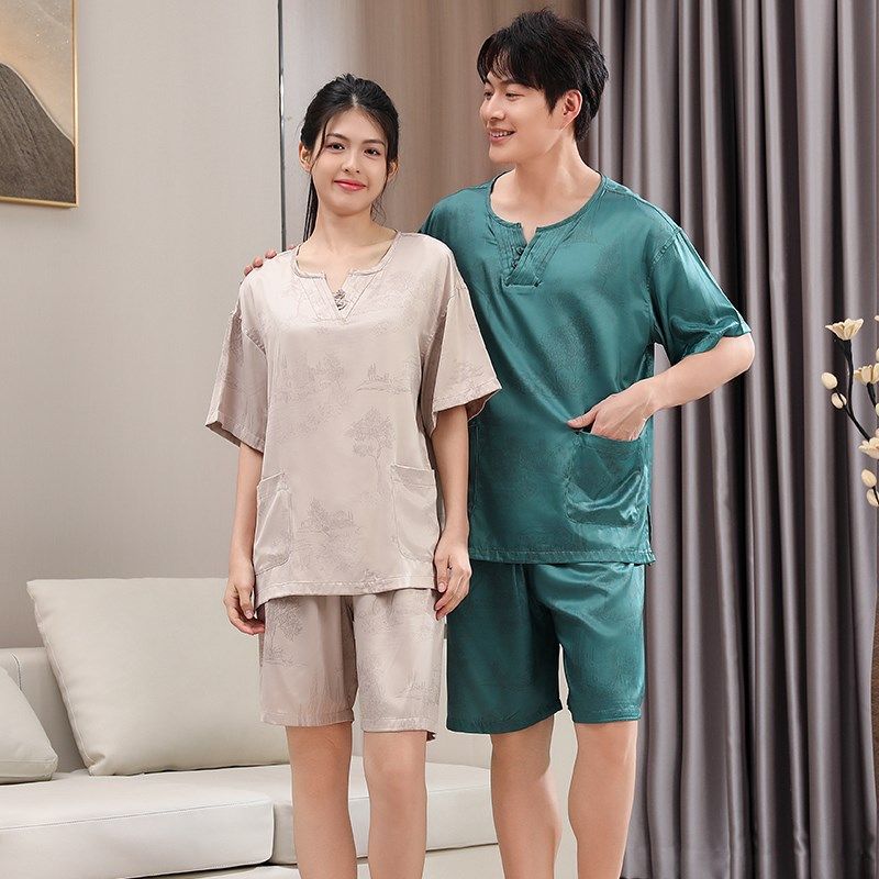 麟立 国风提花汗蒸服男夏季浴服大码女桑拿服洗浴店足疗按摩睡衣,居家布艺,汗蒸服,淘宝优惠券,粉丝福利购,淘宝优惠卷