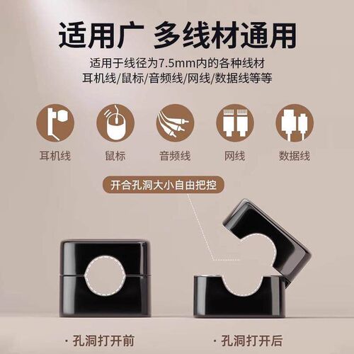 Magnetic Cable Organizer, No-Drill Desktop and Car Data Cabl