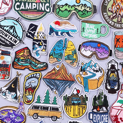 Outdoor Iron On Patches For Clothes Camp Embroidered Patches