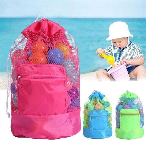 Portable Beach Bag Foldable Mesh Swimming Bag For Children