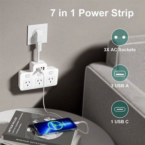Australia AU Plug AC Wall Power Strip Independent Switch Mul