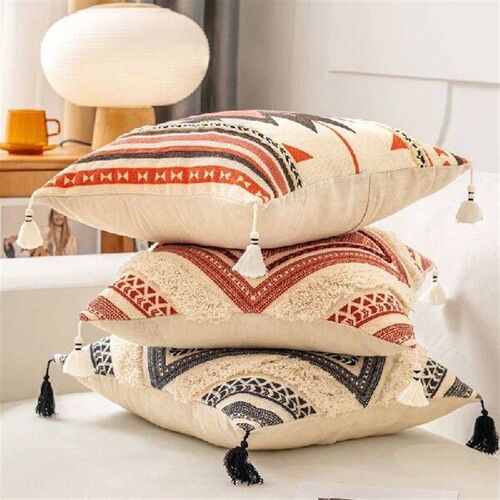 Bohemia Embroidery Cushion Cover Brown Boho Ethnic Style