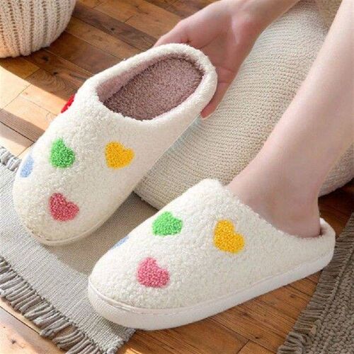Plush Heart Slippers Thermal Love Slippers Comfortable Soft