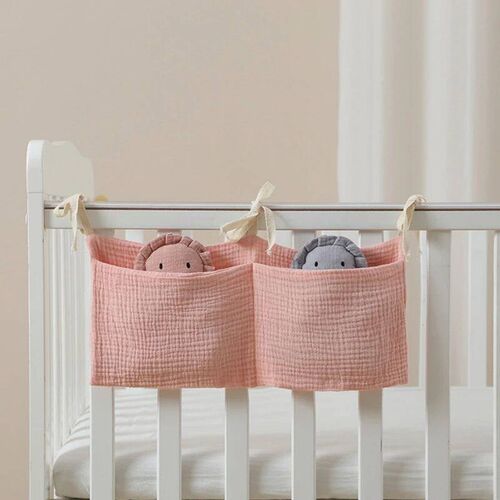 Baby Bed Hanging Storage Bags Cotton Newborn Crib Organizer