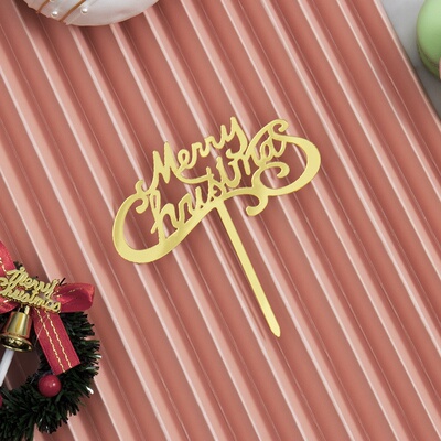 10 PCS Acrylic Merry Christmas Cake Topper Xmas Cake Decorat