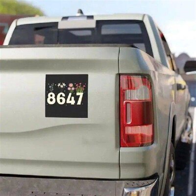 Number 8647 Bumper Stickers Waterproof Automotive Body