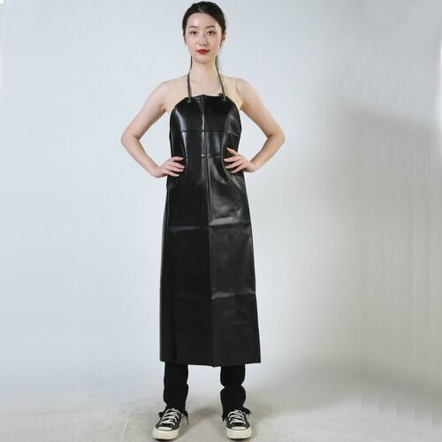 Leather weak acid and alkali resistant apron canteen aunt pv